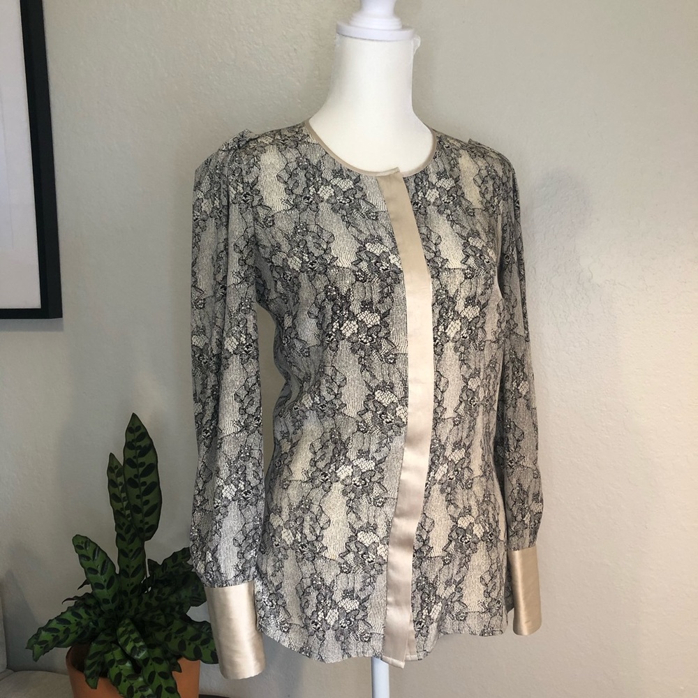 100% silk Reiss button down blouse
